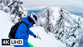 ???? 4K Drone | Extreme Freeride Snowboarding, Backcountry, Powder Riding & Turns | POV & Selfie | UHD