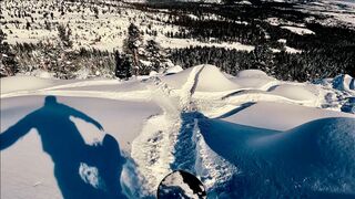 POV snowboarding Mammoth Mountian Before it Closed