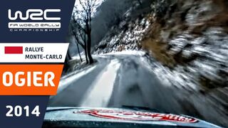 OGIER onboard Rallye Monte-Carlo 2014 VW Polo R WRC Stage 4. Slippy Ice and Snow "La Glace"