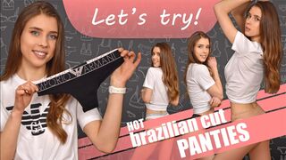 3 hot brazilian cut panties try on haul by Emporio Armani. Lingerie Try On Haul