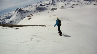 Tignes Off Piste Snowboarding Apr 2016