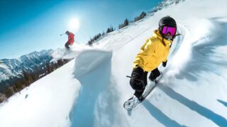 GoPro MAX: Canada backcountry snowboarding POWDER!