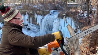 Grandpa With A Sthil Chainsaw - Minnehaha Falls