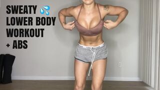 Lower Body High Intensity Interval Training with ABS | AT HOME WORKOUT with warm up!