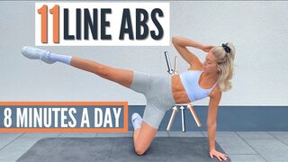 11 LINE ABS WORKOUT - 8 MIN. for 2 Weeks / lose love handles - tone side abs | Mary Braun