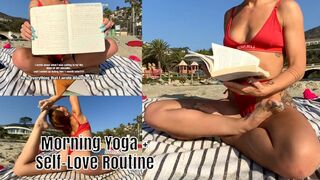 Morning Yoga + Self Love Routine | Guide to Self-Love!! (Bikini Yoga at the Beach)