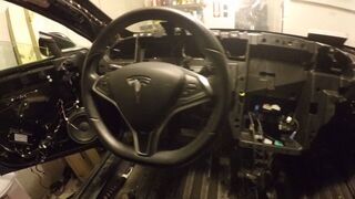 Removed top dash pad of Tesla Model S