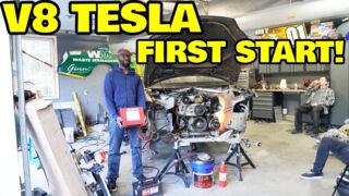 Starting the worlds first V8 powered Tesla