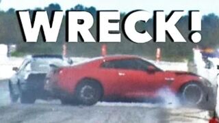 INSANE Wreck! RX7 Smashes Into 1100HP GT-R @ TX2K15