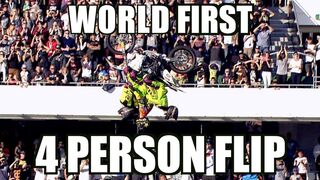 World First 4-Person Backflip!