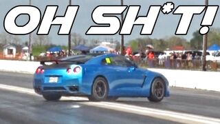 GT-R Nearly SMACKS The Wall!