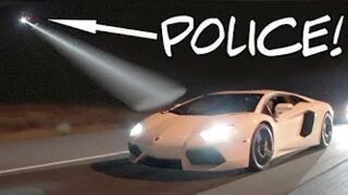 Lambo Caught by Police Chopper While STREET RACING!