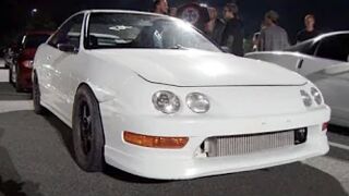 Turbo Integra Gets SMOKED by a TOW STRAP!!