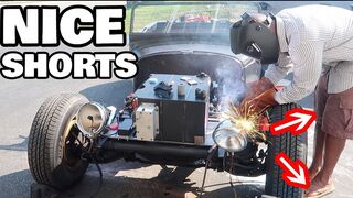 Welding an Electric Motorcycle to a car - The Idiots guide
