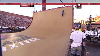 X Games - Rob Lorifice nails an ollie backside 360 over the gap - Skateboard Big Air at X Games 16