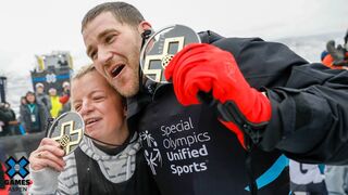 Daina Shilts and Mike Schultz win gold in Special Olympics Unified Snowboarding | X Games Aspen 2020