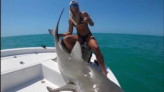 Fishing SHARK INFESTED WATERS - Almost FELL IN! Tight Line Fishin' - Erica Lynn