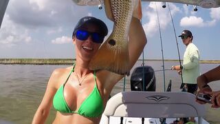 Fishing Girls CATCH and FILET Redfish caught in Louisiana
