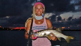 GIRL Inshore Dock Fishing for Florida Snook GoPro Video
