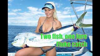Two fish, one lure - Fluke catch