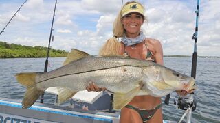 Florida Girl Fishing for MONSTER Snook & Sailfish