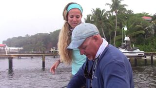 Girl Fishing for MONSTER Snook in Florida GoPro Video