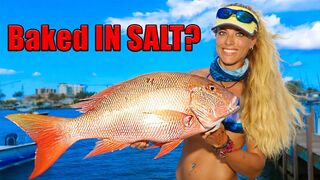 Mutton Snapper Catch Clean Cook! SALT-ENCRUSTED Whole Fish!