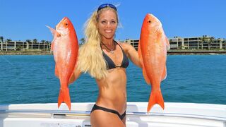 Fishing Florida Reefs for Beautiful Red Vermillion Snapper