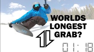 WORLD RECORD!?  Longest Snowboard Grab during a Carved Turn