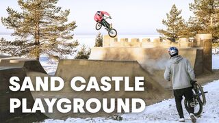 GIANT SAND CASTLE: A frozen BMX playground out of sand?