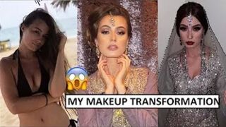ASIAN BRIDAL MAKEUP AND SCARF STYLING ON EUROPEAN GIRL | SHOCK TRANSFORMATION