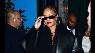Rihanna Goes Dinner Braless Under Sheer Lingerie