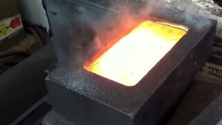 Melting gold and ingots the process itself