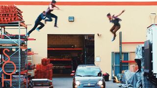 Parkour & Freerunning Stunts on Moving Cars! - Midnight Mayhem #Parkour Drive