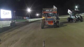 Rearview Onboard Cam Sprint Car Driver Nicholas Byrd #10B Circle City Raceway Night Race 5/1/22