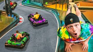 SNEAKING Into Overnight RACE TRACK Challenge!