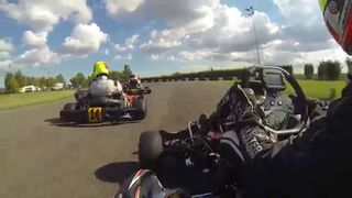 Winning the trophy in late summer go kart