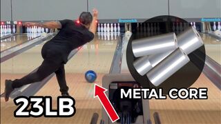 We built a 23-POUND BOWLING BALL with a CUSTOM METAL CORE