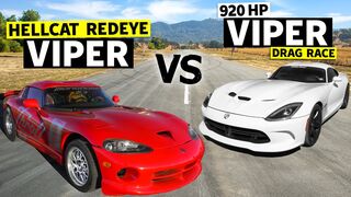 Hellcat Redeye Swapped Viper Drag Races “Stock” 920hp Viper GTC // THIS vs THAT