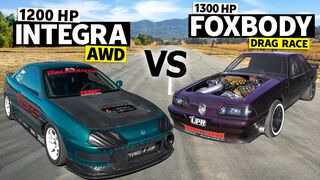 1400hp AWD Integra vs 1200hp LS-Swapped Mustang Drag Race // HONDA vs HATERS