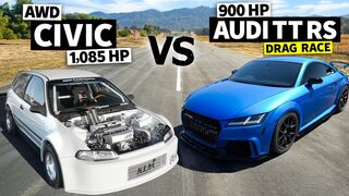Closest Matchup YET! 1085hp Honda Civic vs 900hp Audi TT RS Drag Race