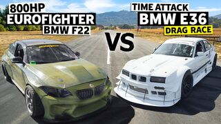 800hp Formula Drift BMW 2 Series vs 670hp Time Attack BMW 318is Drag Race // THIS vs THAT