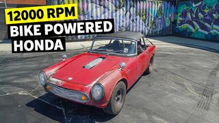 Motorcycle engine in a car?? 12,000 RPM 1000cc CBR Powered 1964 Honda S600! // Build Breakdown