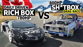 DDE’s 780hp Lamborghini Aventador SVJ vs 800hp Chevy C10 // THIS vs THAT