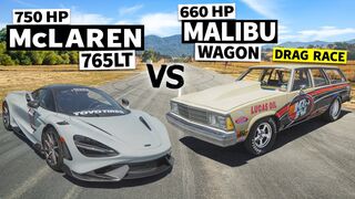 McLaren 765LT Races an 80s Chevy Wagon… With an LS3 and Slicks
