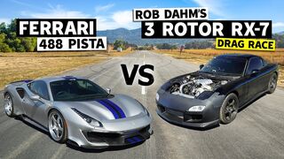 Rob Dahm’s 3 Rotor RX-7 Races a Ferrari 488 Pista, Things Get Sketchy // This vs. That