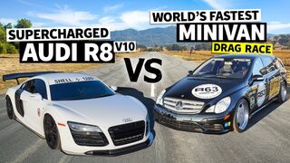 Can a 700hp Supercharged Minivan Beat a V10 Audi R8? // This vs. That