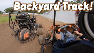 Tanner VS Carly Race Around Our BackYard Track! (Holmes Speedway)