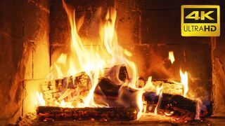 ???? FIREPLACE (10 HOURS) Ultra HD 4K - Relaxing Fire Burning Video & Crackling Fireplace Sounds