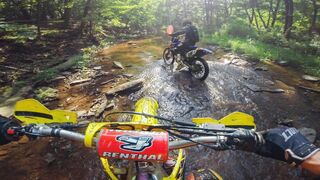 Motocross Bikes in the Creek